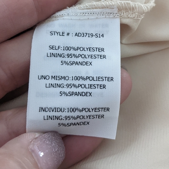 CREAM Slip Dress with Mesh and Lace Overlay M Coquette Lingerie Style - Picture 12 of 12